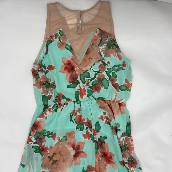 LUSH Mesh Cutout Floral Print Full Length Dress - Picture 4 of 7